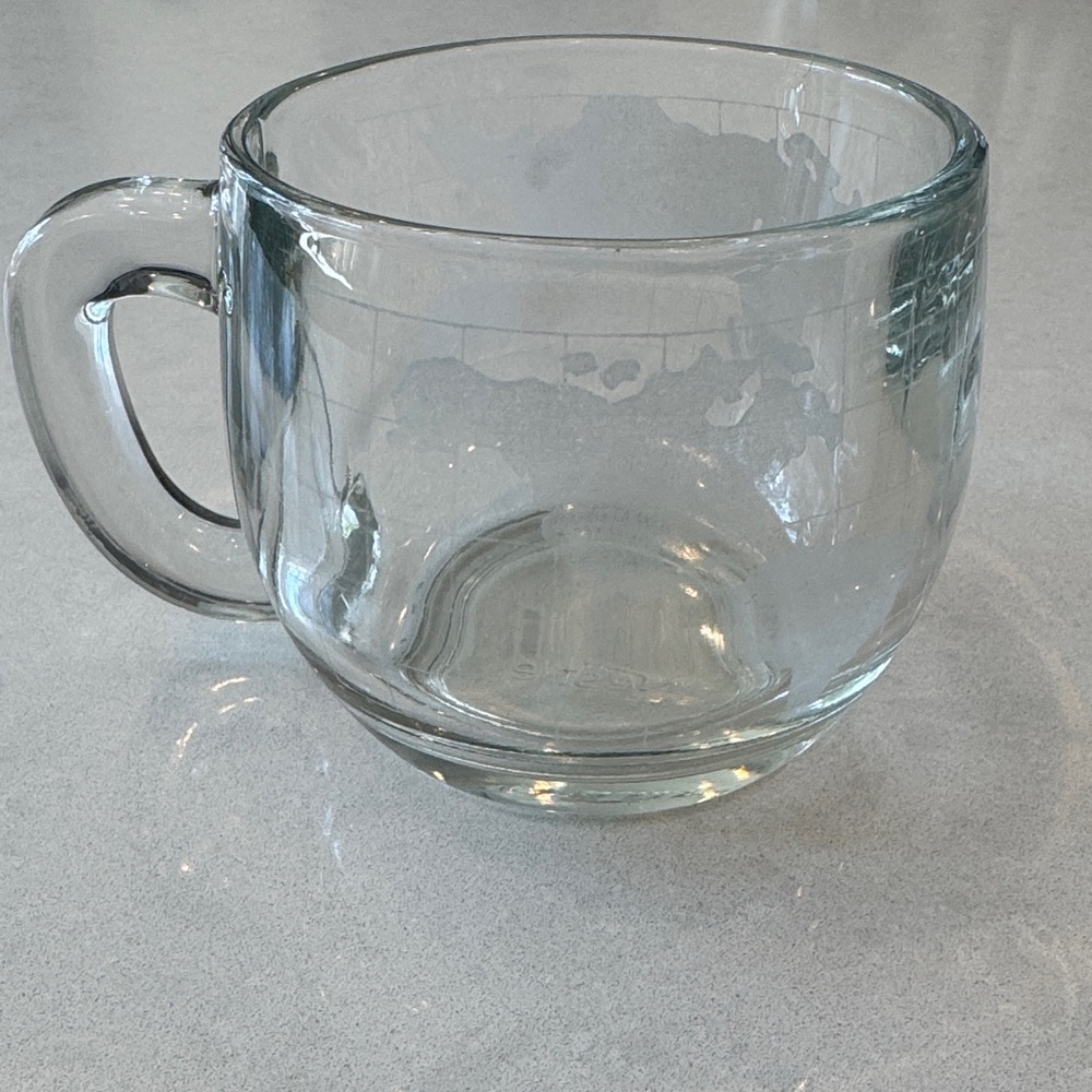Nestle world globe Clear Glass Coffee Mug with Handle - Transparent Glass